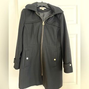 Michael Kors Black Wool Coat - Size Med